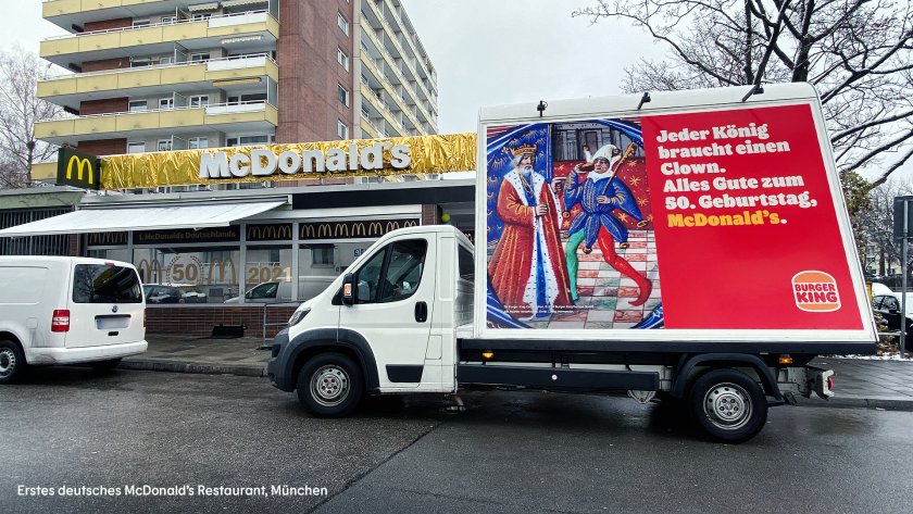 Burger King с ироничен поздрав за 50 годишнината на McDonald's в Германия